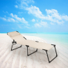 2er Set Liegestühle Strandliegen Sonnenliegen aus Aluminium für Strand und Garten Mauritius 