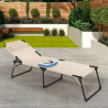 2er Set Liegestühle Strandliegen Sonnenliegen aus Aluminium für Strand und Garten Mauritius 
