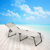 4er Set Liegestühle Strandliegen Sonnenliegen aus Aluminium für Garten und Strand  Mauritius 