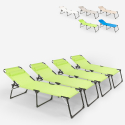 4 bains de soleil pliants de plage et jardin en aluminium Mauritius Dimensions