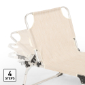 2er-Set Liegestühle Strandliegen Sonnenliegen aus Aluminium für Strand und Garten Seychelles 