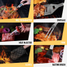 Set professionale barbecue BBQ in acciaio inox pinza spatola coltello Bladeset Stock