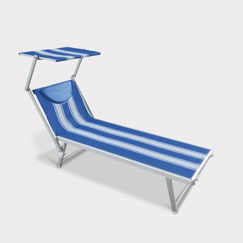 Transat de plage bain de soleil professionnel en aluminium Santorini Stripes Promotion