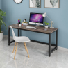 Scrivania ufficio rettangolare 120x60cm legno metallo nero moderno Bridgeblack 120 