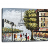 Handgemaltes Stadtbild auf Leinwand 120x90cm Paris Love Verkauf