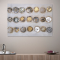 Peinture abstraite tableau moderne peint à la main 120x90cm Gold & Silver Promotion