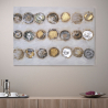 Peinture abstraite tableau moderne peint à la main 120x90cm Gold & Silver Promotion