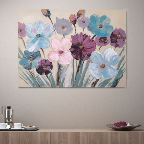 Handgemalte florale Malerei auf Leinwand 120x90cm Flowery Aktion