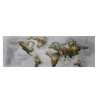 Quadro planisfero design dipinto a mano su tela 140x45cm World Map Vendita