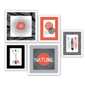 Set 5 quadri stile esotico stampe collage incorniciate Frame Aboriginal Vendita