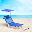 Sonnenliege Strandliege Klappbar mit Rollen Aluminum Sonnendach Banana Sales
