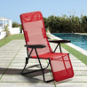 Chaise longue de plage et de jardin avec accoudoirs en acier Relax Modèle