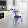chaises design industriel en bois et métal de style cuisines de bar steel wood arm 
