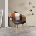 Sedia poltrona patchwork design nordico salotto cucina studio Herion Saldi