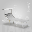 4er Set Sonnenliegen Luxus Italienischen Strandliegen mit Dach Italia 