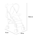 Poussette canne enfants 15 kg pliable dossier inclinable 4 roues Buggago 