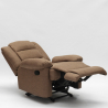 Fauteuil relax inclinable à roulette avec repose-pieds design tissu Maura 