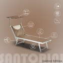 Liegestuhl Strandliege Sonnenliege aus Aluminium Santorini Limited Edition Maße