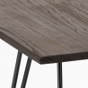 set tavolo quadrato con 4 sedie in metallo e legno stile industriale pigalle 