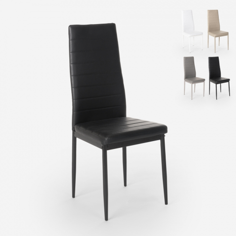 Moderner Design Stuhl gepolstert aus Kunstleder für Esszimmer Restaurant Imperial Aktion