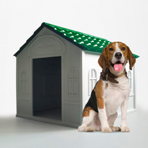 Zwingerhaus für mittelgroße Hunde im Plastikgarten Dolly