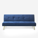Divano letto 2 posti moderno velluto design clic clac gambe dorate Padded 