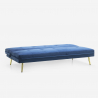 Divano letto 2 posti moderno velluto design clic clac gambe dorate Padded 