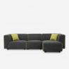 Divano 3 posti modulare componibile in tessuto stile moderno con pouf Jantra Offerta