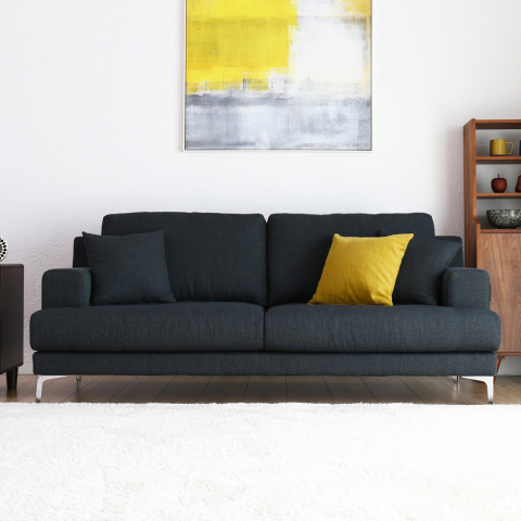 Canapé design 3 places au style scandinave en tissu pour le salon Yana Promotion