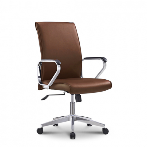 Chaise de bureau ergonomique pivotante élégante en acier similicuir Cursus Coffee Promotion