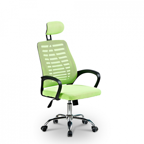 Ergonomischer Bürostuhl mit atmungsaktivem Stoff und Kopfstütze Equilibrium Emerald