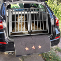 Box rigido doppio per cani trasportino gabbia in alluminio 104x91x69cm Skaut XL Offerta