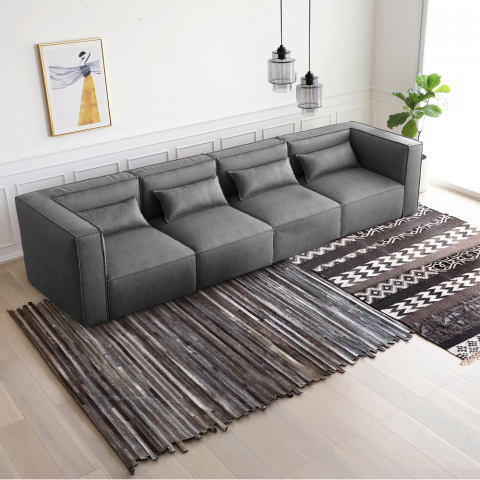 4-Sitzer-Sofa modular Schnitt modern aus Stoff Solv