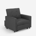 Fauteuil convertible lit 1 place avec accoudoirs design moderne Brooke 
