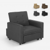 Fauteuil convertible lit 1 place avec accoudoirs design moderne Brooke Réductions