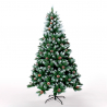Künstlicher Weihnachtsbaum grün 210cm PVC Zweige Schnee Dekorationen Tampere Angebot