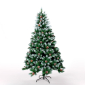Weihnachtsbaum mit Kunstschnee 180cm geschmückt Manitoba Angebot
