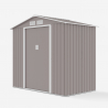 Abri de jardin en tôle galvanisée grise Chalet 213x127x195cm Remises