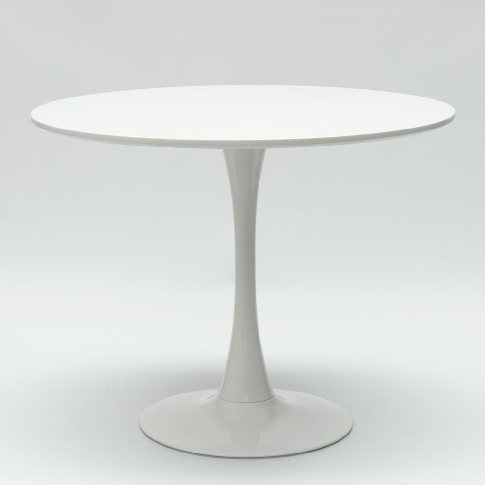 80 cm table de salle à manger ronde Blanche et 4 Rembourré Tulip chaises gris set cuisine Cafe UK
