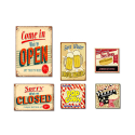 Set von 6 Leinwanddrucke auf Leinwand Vintage Zeichen Holzrahmen Freitag Verkauf