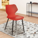 Sedia design moderno polipropilene metallo sala da pranzo ristorante Ladysmith Stock