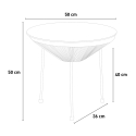Runder Gartentisch Spaghetti verschnürt Glas Design 50cm Rose 
