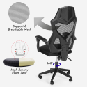 Sedia poltrona gaming ergonomica traspirante design futuristico Gordian Dark Catalogo