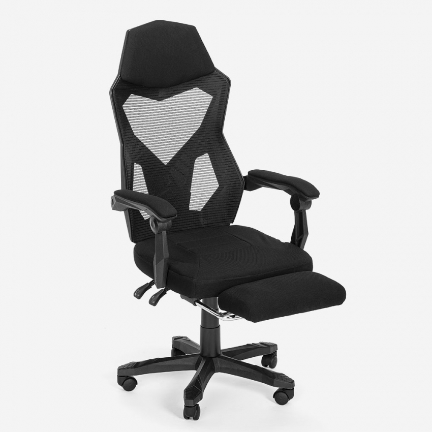 Sedia gaming bianca poltrona massaggiante LED reclinabile ergonomica Pixy  Plus