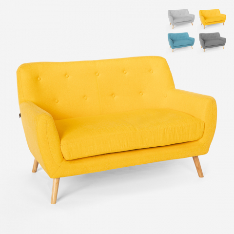 2-Sitzer Sofa Irvine aus Stoff modernes Design im skandinavischen Stil