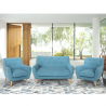 Set salotto 2 poltrone design scandinavo e divano 2 posti legno tessuto Cleis Vendita