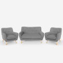 Wohnzimmerset 2 Sessel im skandinavischen Design und 2-Sitzer Sofa Holzstoff Cleis Preis