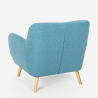 Set salotto 2 poltrone design scandinavo e divano 2 posti legno tessuto Cleis Acquisto