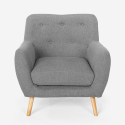 Wohnzimmerset 2 Sessel im skandinavischen Design und 2-Sitzer Sofa Holzstoff Cleis 