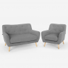 Lounge-Set Sessel und 2-Sitzer-Sofa skandinavisches Design Holz Stoff Algot Modell